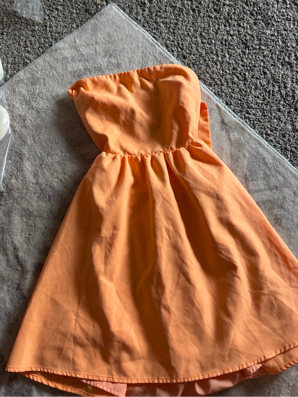 Beginning Boutique Strapless Peach-Orange Casual Dress